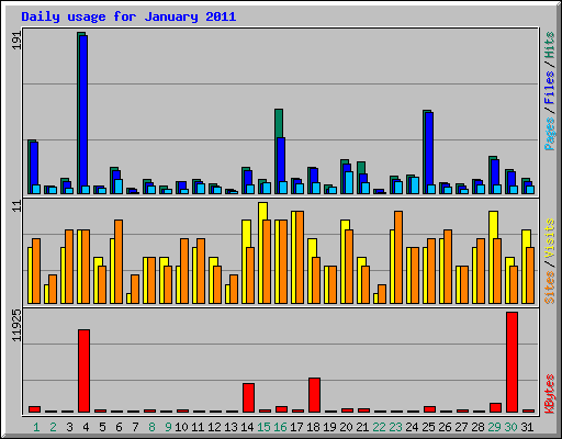 Daily usage for January 2011