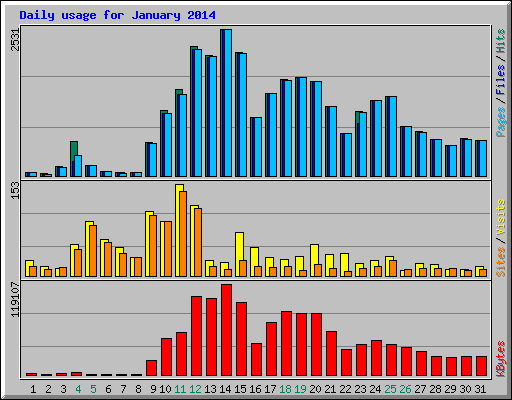 Daily usage for January 2014