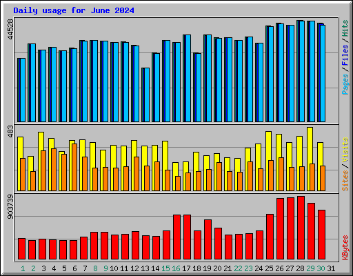 Daily usage for June 2024