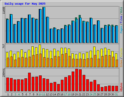 Daily usage for May 2025
