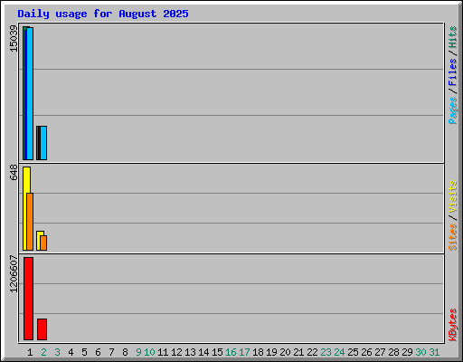 Daily usage for August 2025