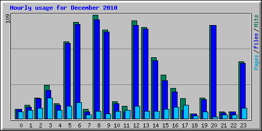 Hourly usage for December 2010