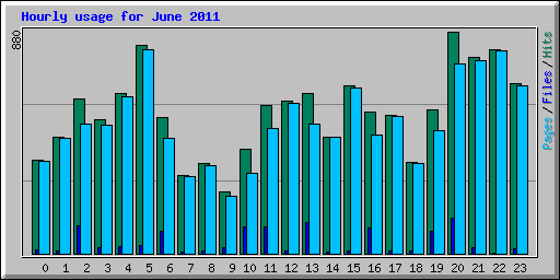 Hourly usage for June 2011