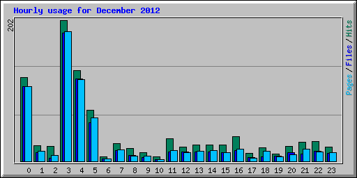 Hourly usage for December 2012