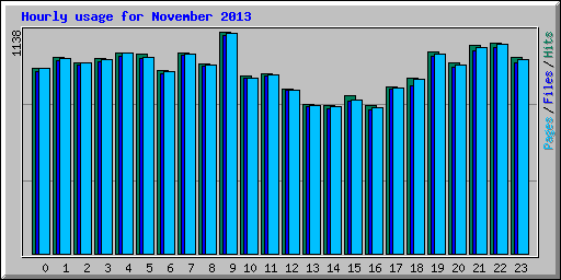 Hourly usage for November 2013