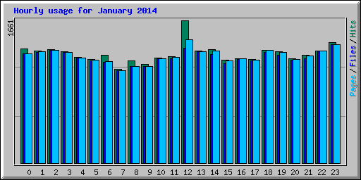 Hourly usage for January 2014