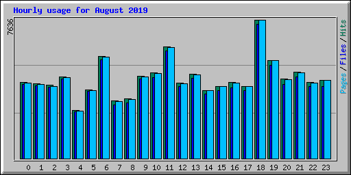 Hourly usage for August 2019