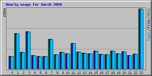 Hourly usage for March 2020