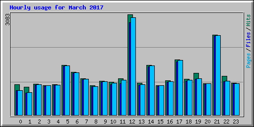 Hourly usage for March 2017