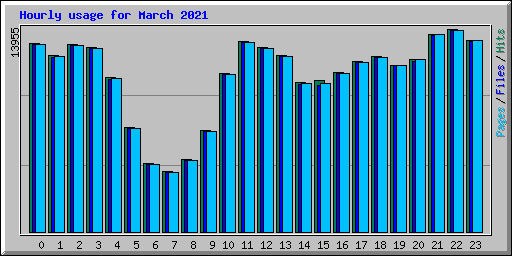 Hourly usage for March 2021